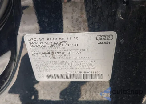 2011 Audi Q5 2.0T Premium z USA, uszkodzony, nr VIN WA1CFAFP3BA052350